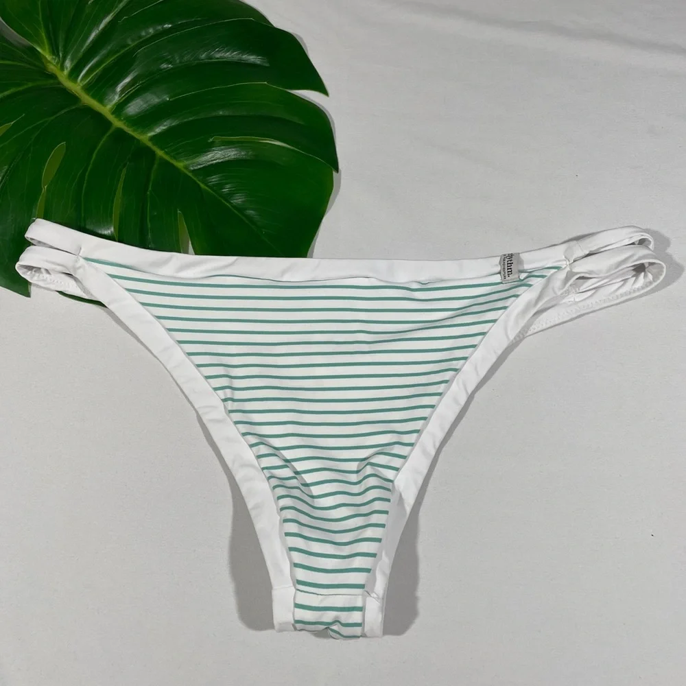 NEW Rhythm [ XL‎ ] Cheeky Stripes Sunkissed Itsy Bikini Bottom Green